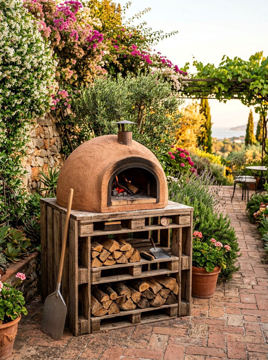 Pallet Pizza Oven Stand - 25 Pallet Outdoor Kitchen Island Ideas