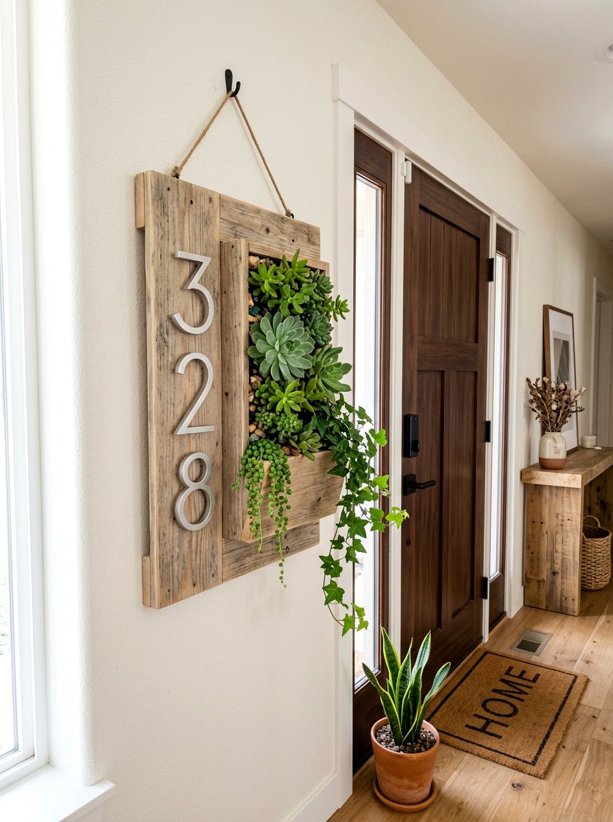 Pallet Planter Box Plaque - 25 Pallet Address Number Plaque Ideas