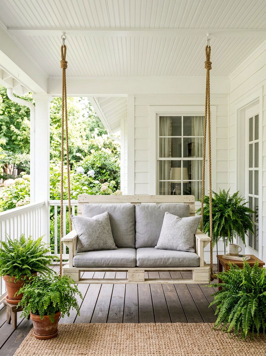 Pallet Porch Swing - 50 Outdoor Pallet Projects