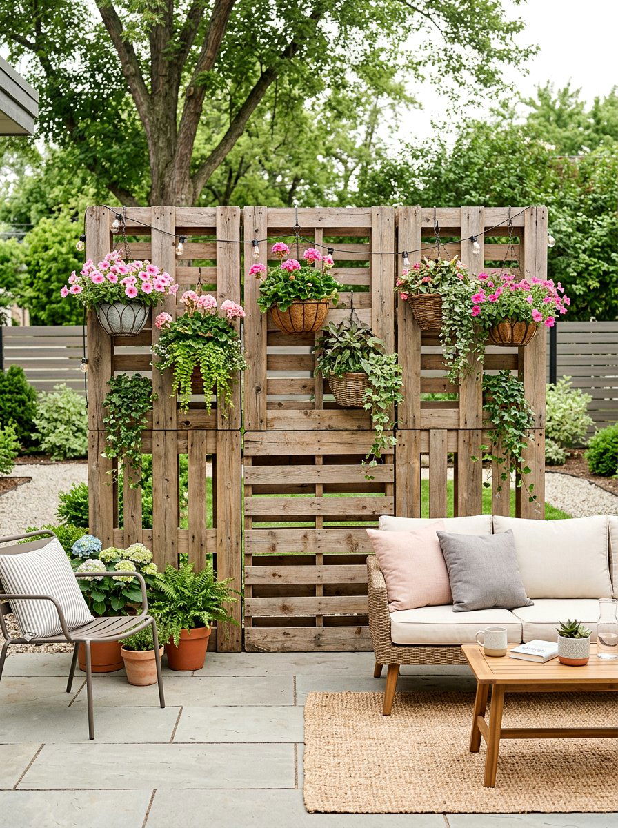 Pallet Privacy Screen - 50 Outdoor Pallet Projects