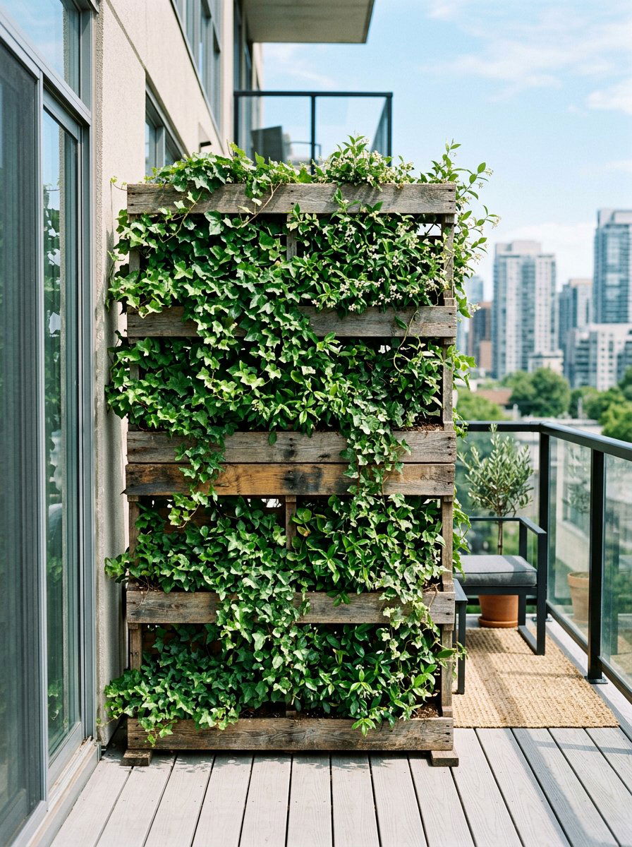 Pallet Privacy Screen Planter - 25 Pallet Planter Box Ideas