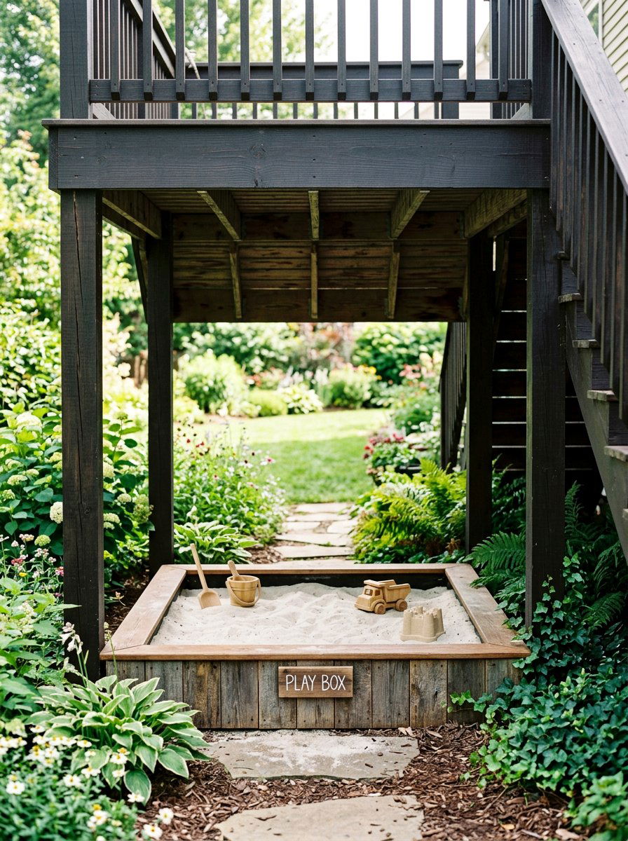 Pallet Sandbox Under Deck - 25 Pallet Sandbox for Kids Ideas