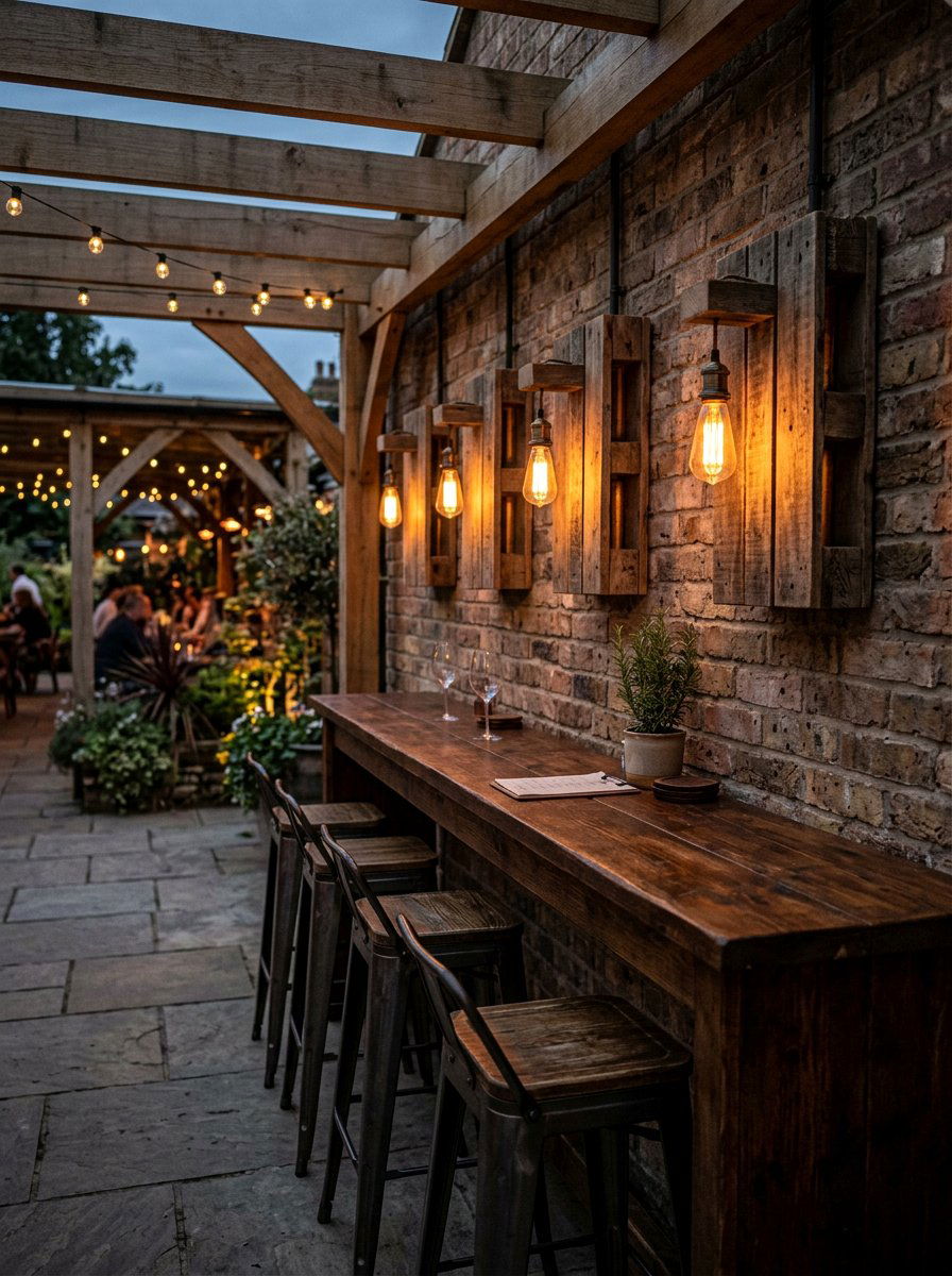 Pallet Sconce Lighting - 25 Pallet Outdoor Wall Art Ideas