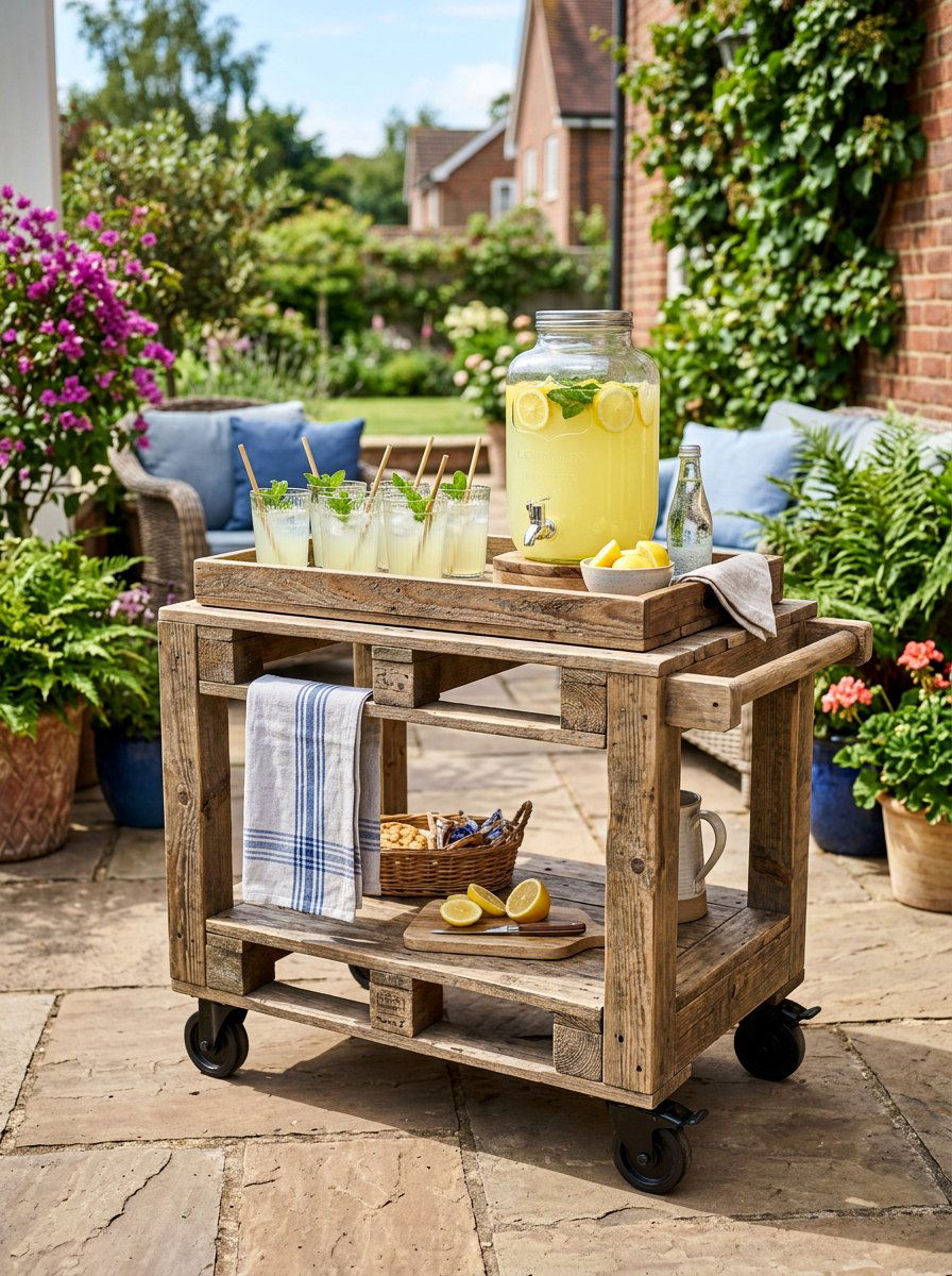 Pallet Serving Cart - 50 Outdoor Pallet Projects