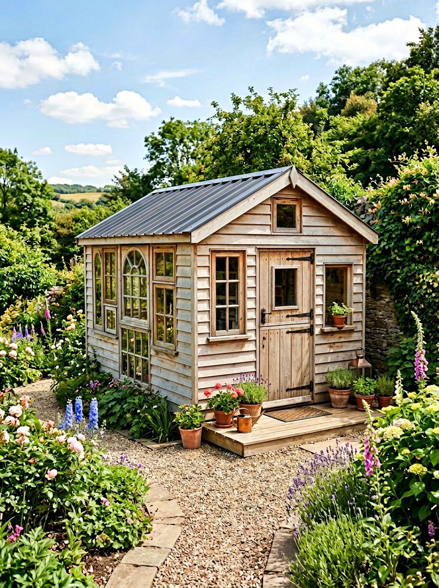 Pallet Shed With Glass Windows - 25 Pallet Tool Shed Ideas