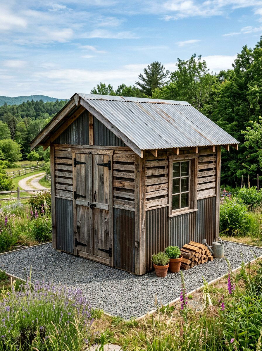 Pallet Shed With Tin Roof - 25 Pallet Tool Shed Ideas