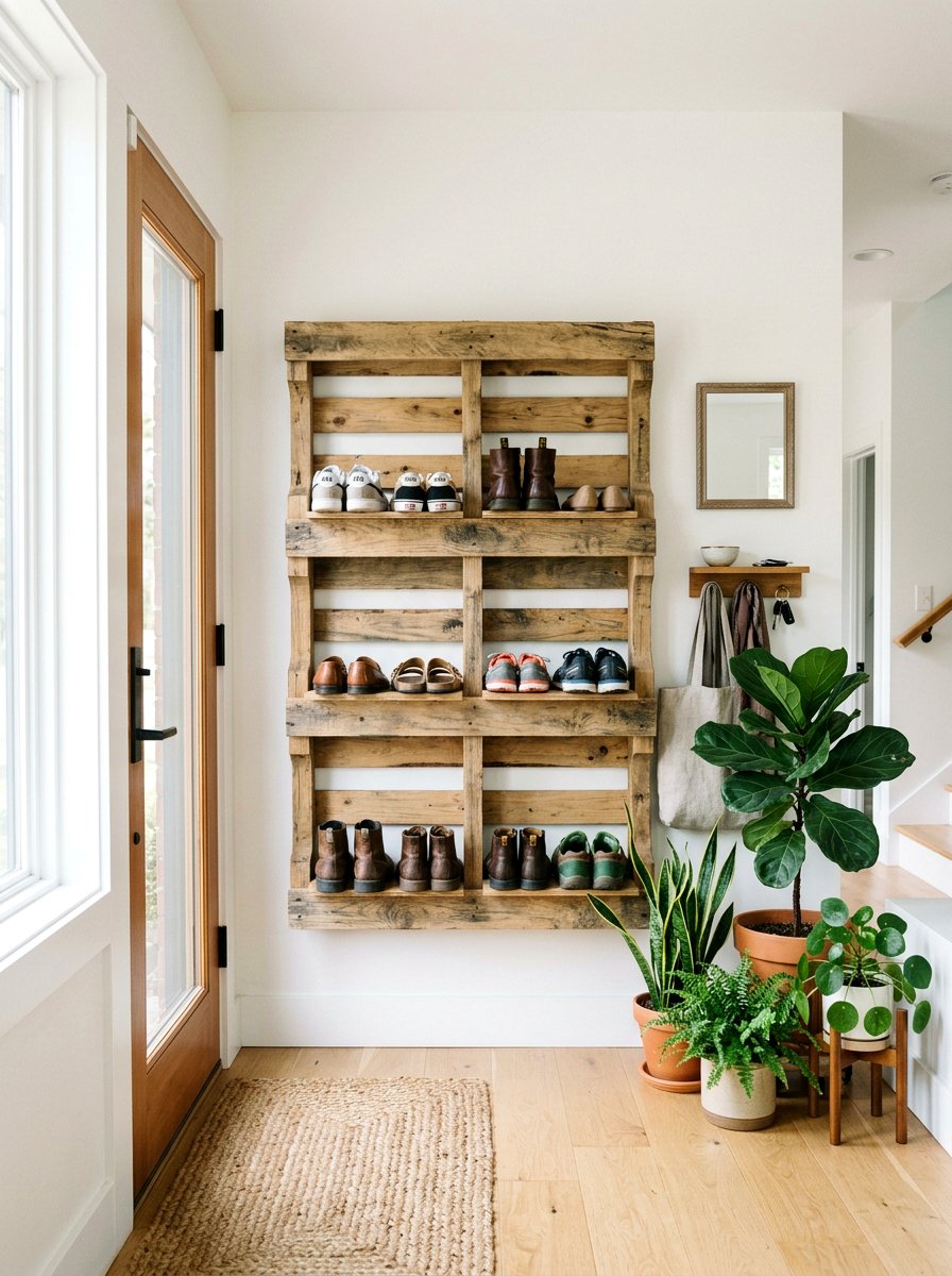 Pallet Shoe Rack - 50 Outdoor Pallet Projects