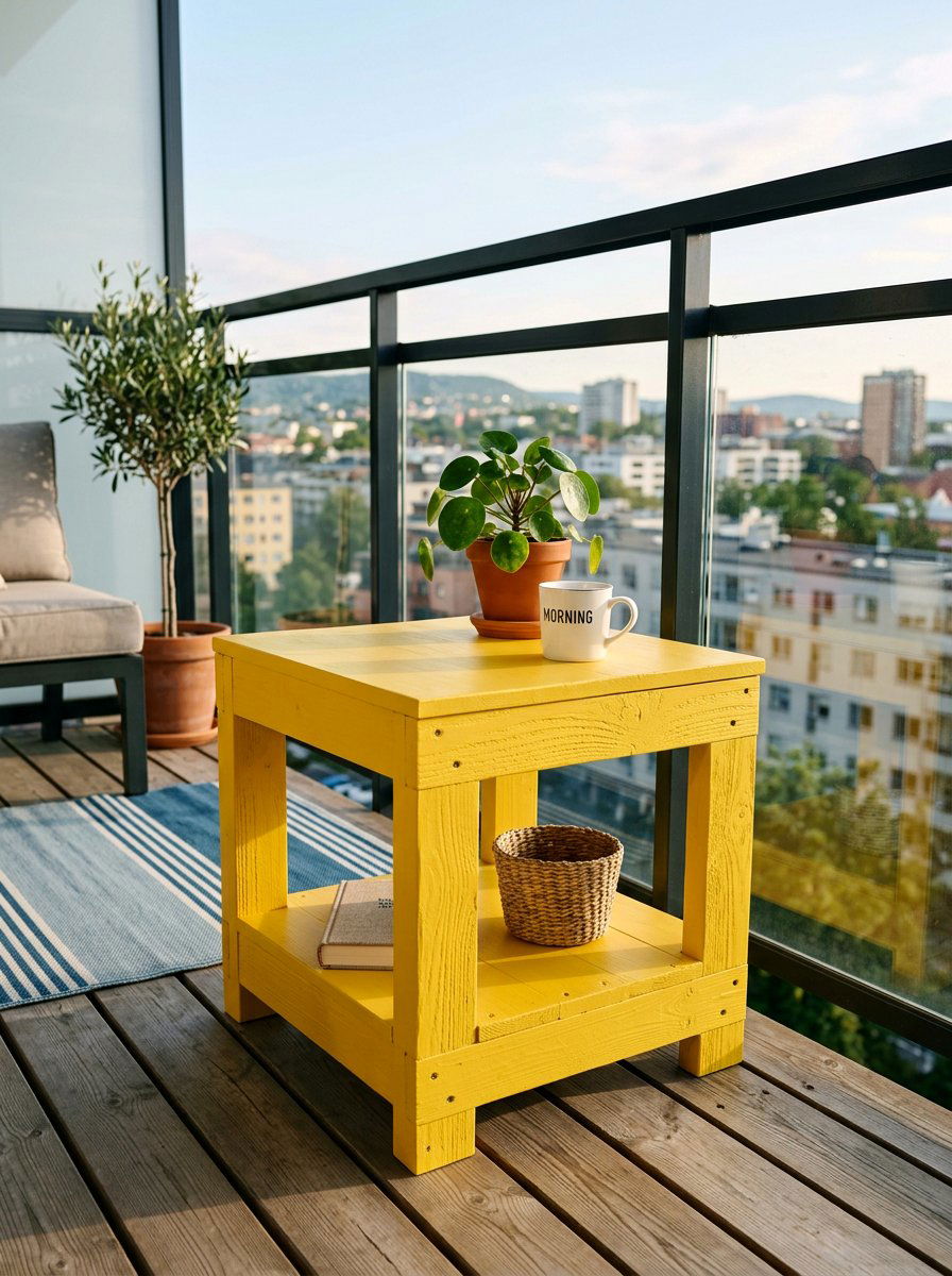 Pallet Side Table For Balcony - 50 Outdoor Pallet Furniture Ideas