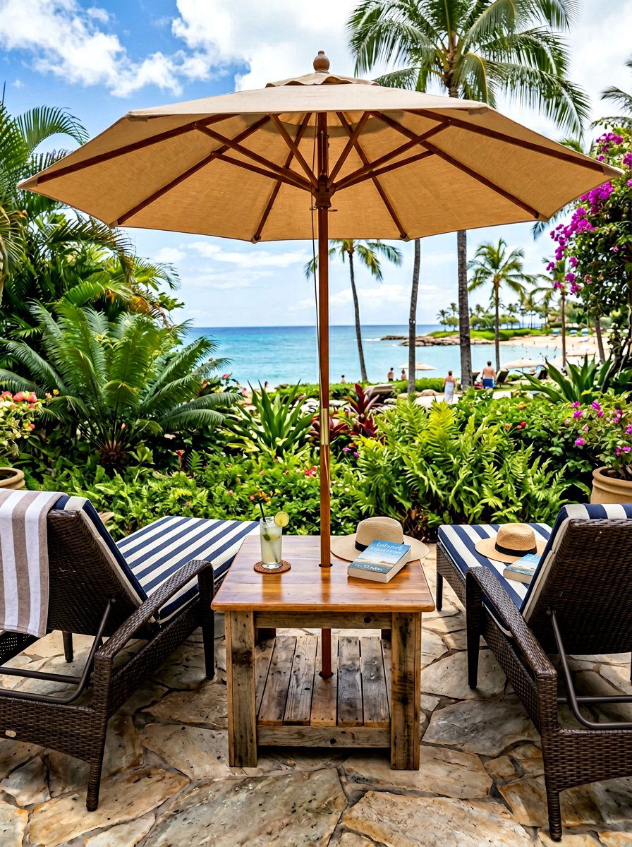 Pallet Side Table - 25 Pallet Umbrella Stand Ideas