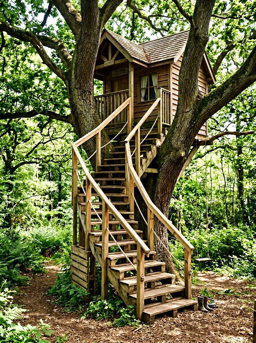 Pallet Staircase For Treehouse - 25 Pallet Staircase for Garden Ideas