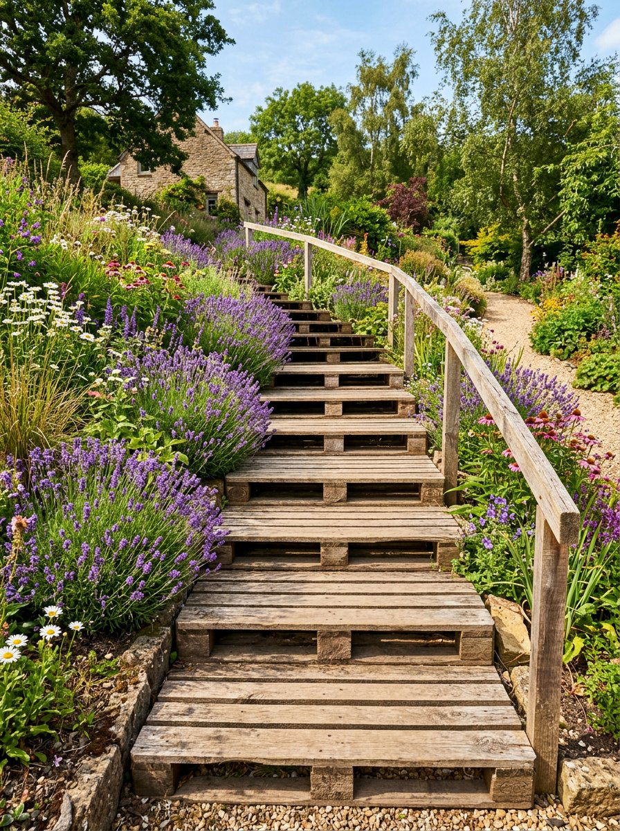 Pallet Staircase - 50 Outdoor Pallet Projects