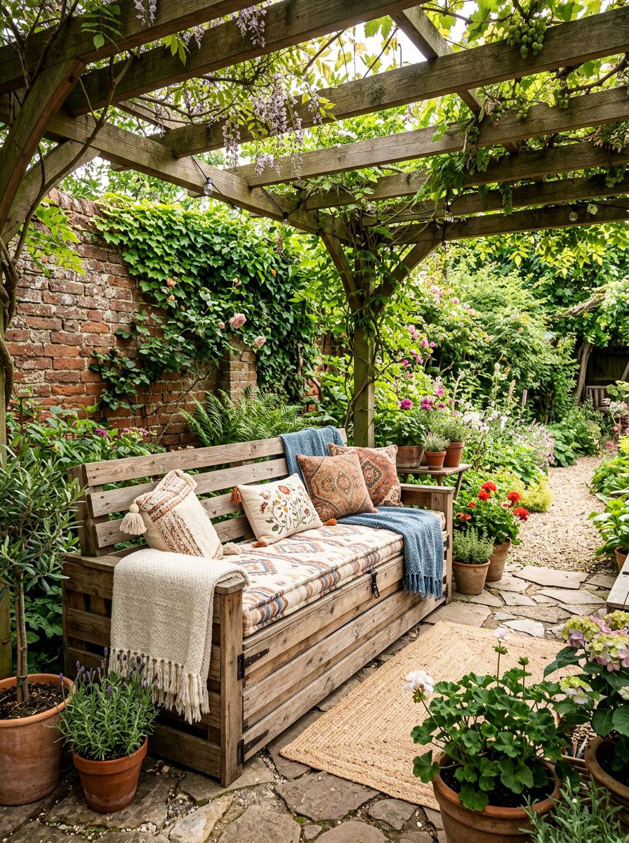 Pallet Storage Bench - 25 Pallet Outdoor Storage Box Ideas