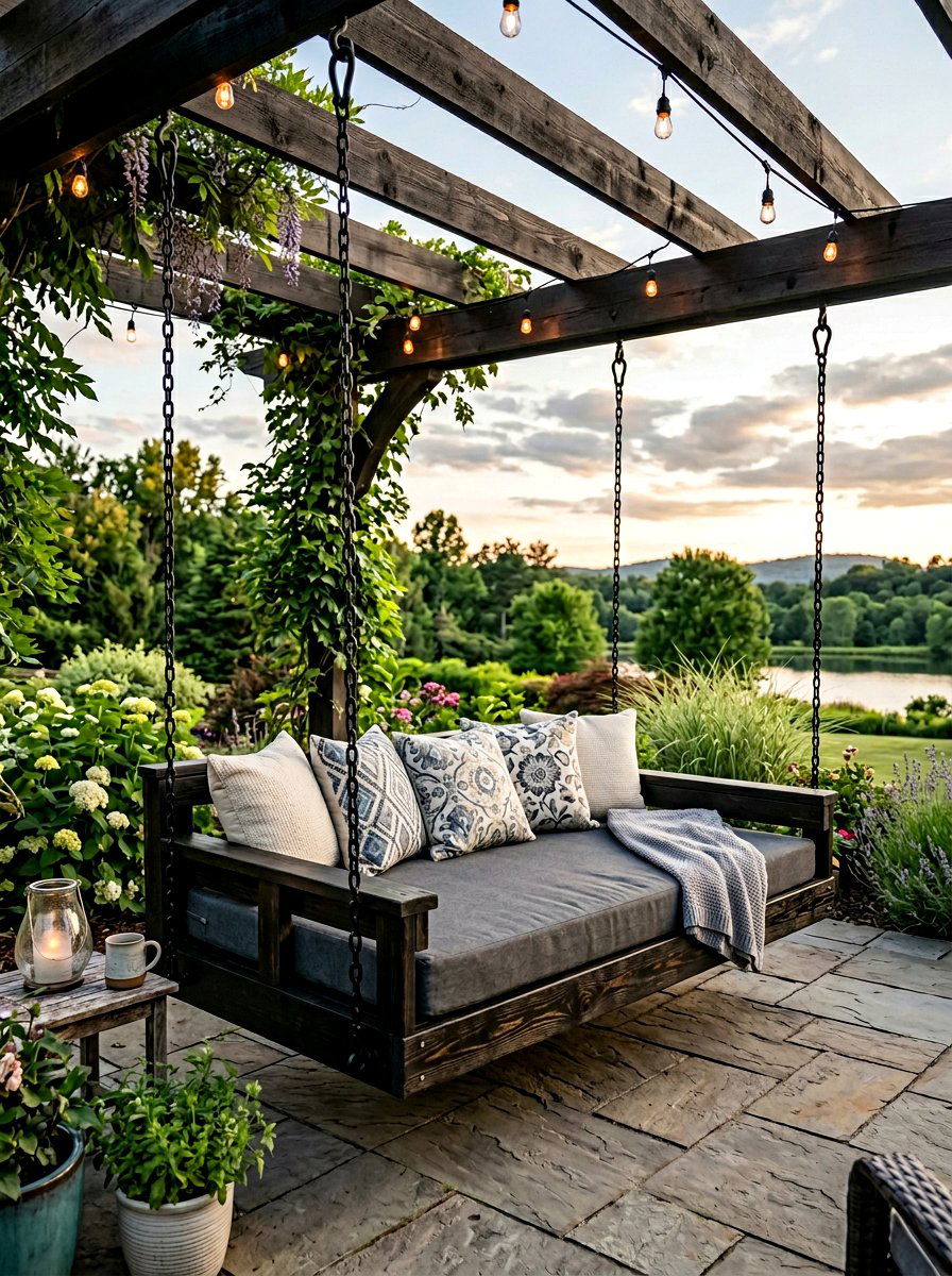 Pallet Swing Bed With Chains - 50 Outdoor Pallet Furniture Ideas