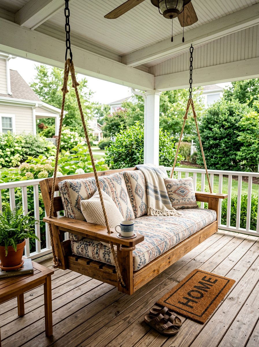 Pallet Swing With Armrests - 25 Pallet Swing for Porch Ideas