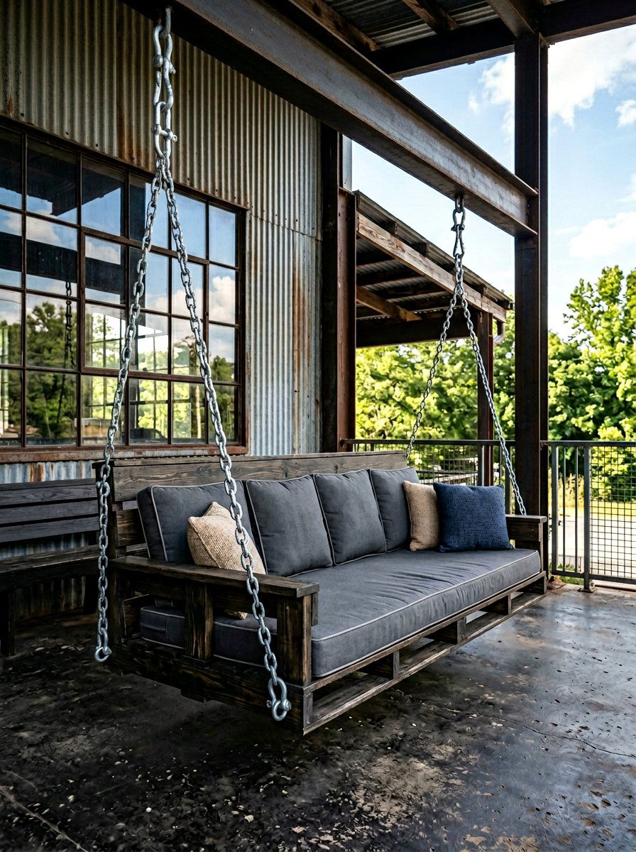 Pallet Swing With Chain - 25 Pallet Swing for Porch Ideas