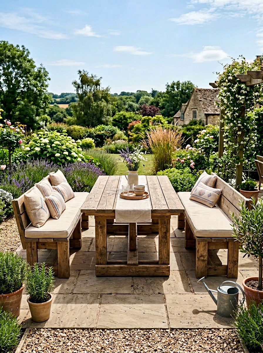 Pallet Table With Matching Benches - 25 Pallet Outdoor Dining Table Ideas