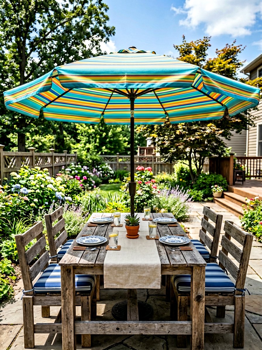 Pallet Table With Umbrella Hole - 25 Pallet Outdoor Dining Table Ideas