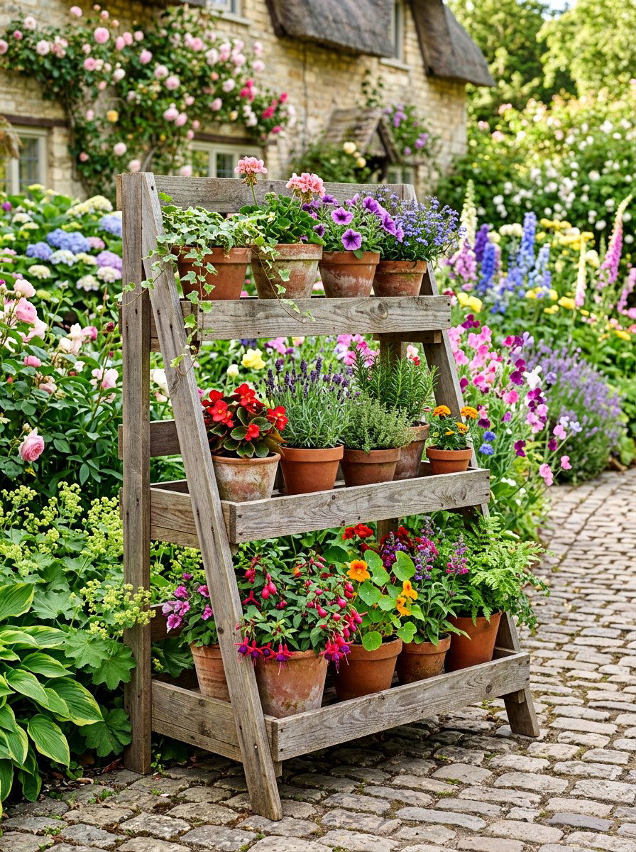 Pallet Tiered Plant Stand - 50 Outdoor Pallet Furniture Ideas