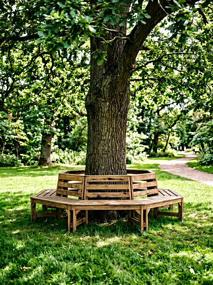 Pallet Tree Bench Around Trunk - 50 Outdoor Pallet Furniture Ideas