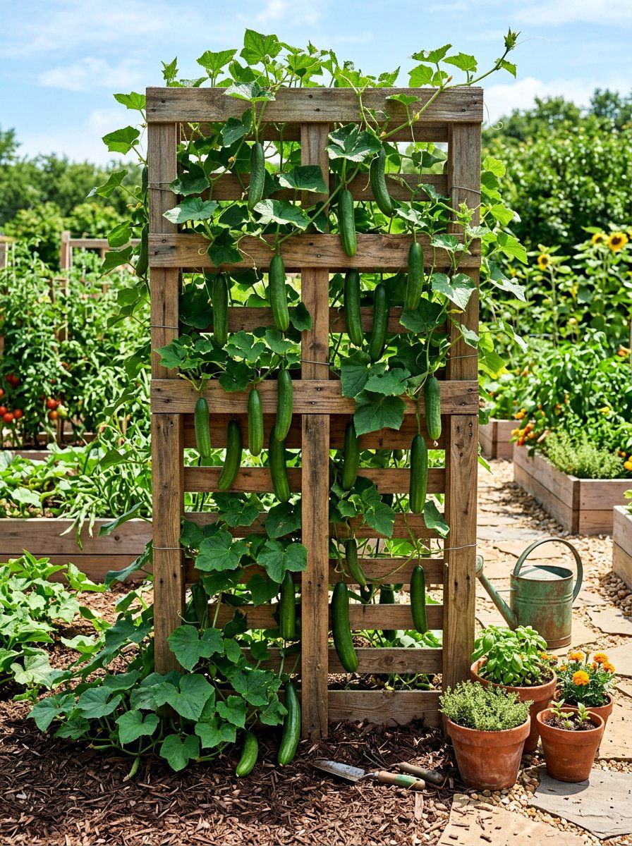 Pallet Trellis For Cucumbers - 25 Pallet Trellis for Climbing Plants Ideas