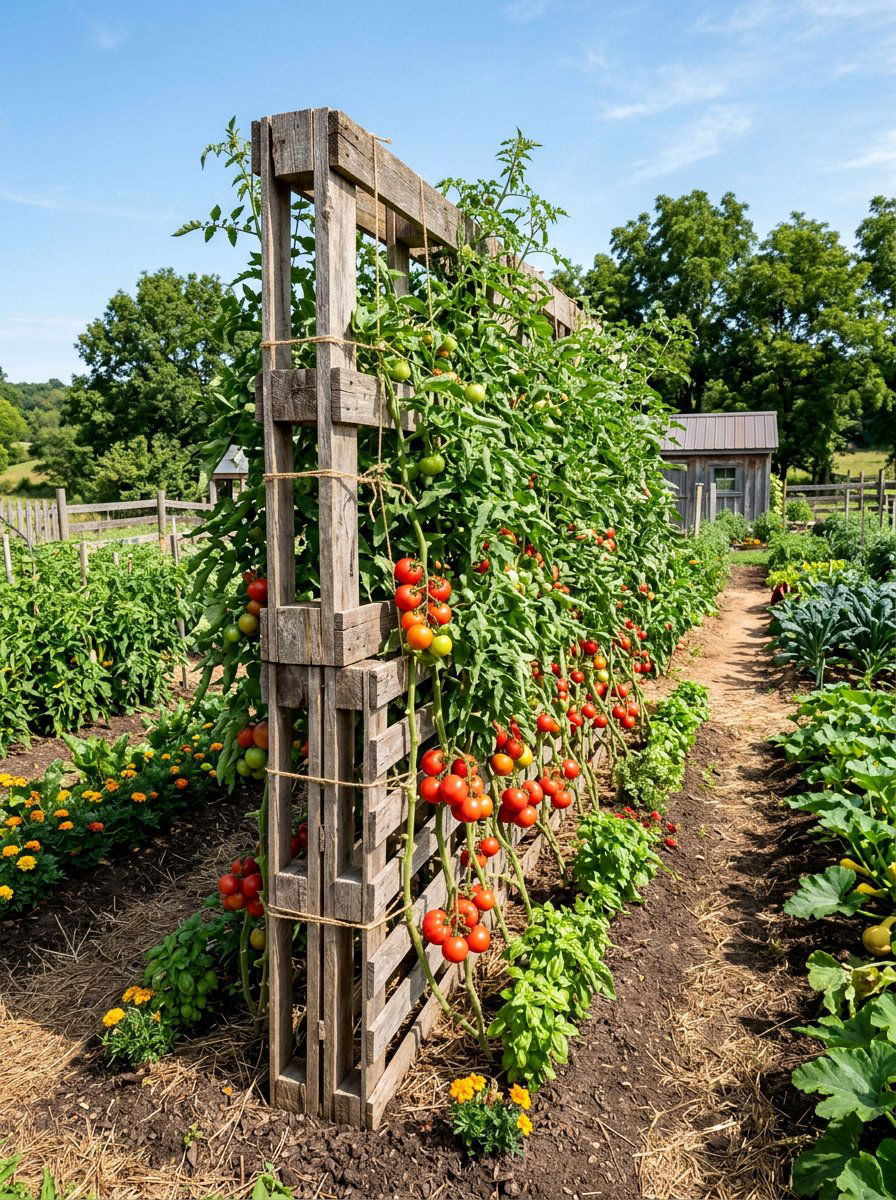 Pallet Trellis For Tomatoes - 25 Pallet Trellis for Climbing Plants Ideas