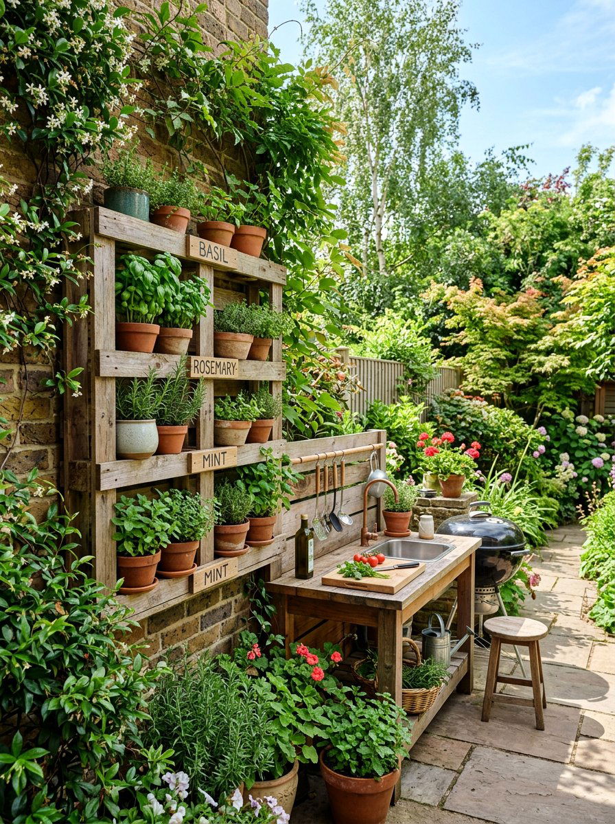 Pallet Trellis Herb Garden - 25 Pallet Trellis for Climbing Plants Ideas