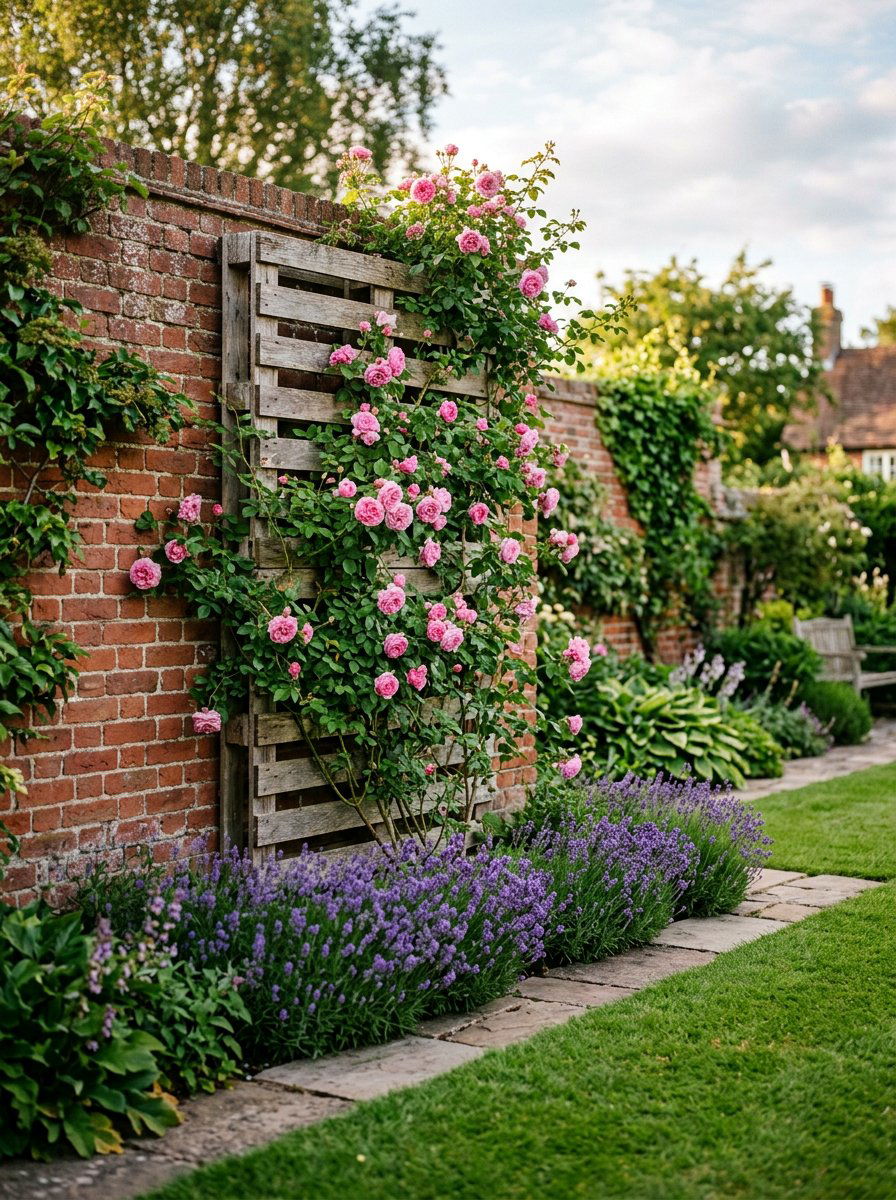 Pallet Trellis - 25 Pallet Outdoor Wall Art Ideas