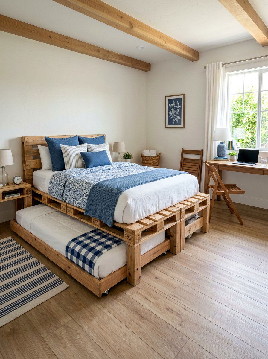 Pallet Trundle Bed - 25 pallet bed ideas