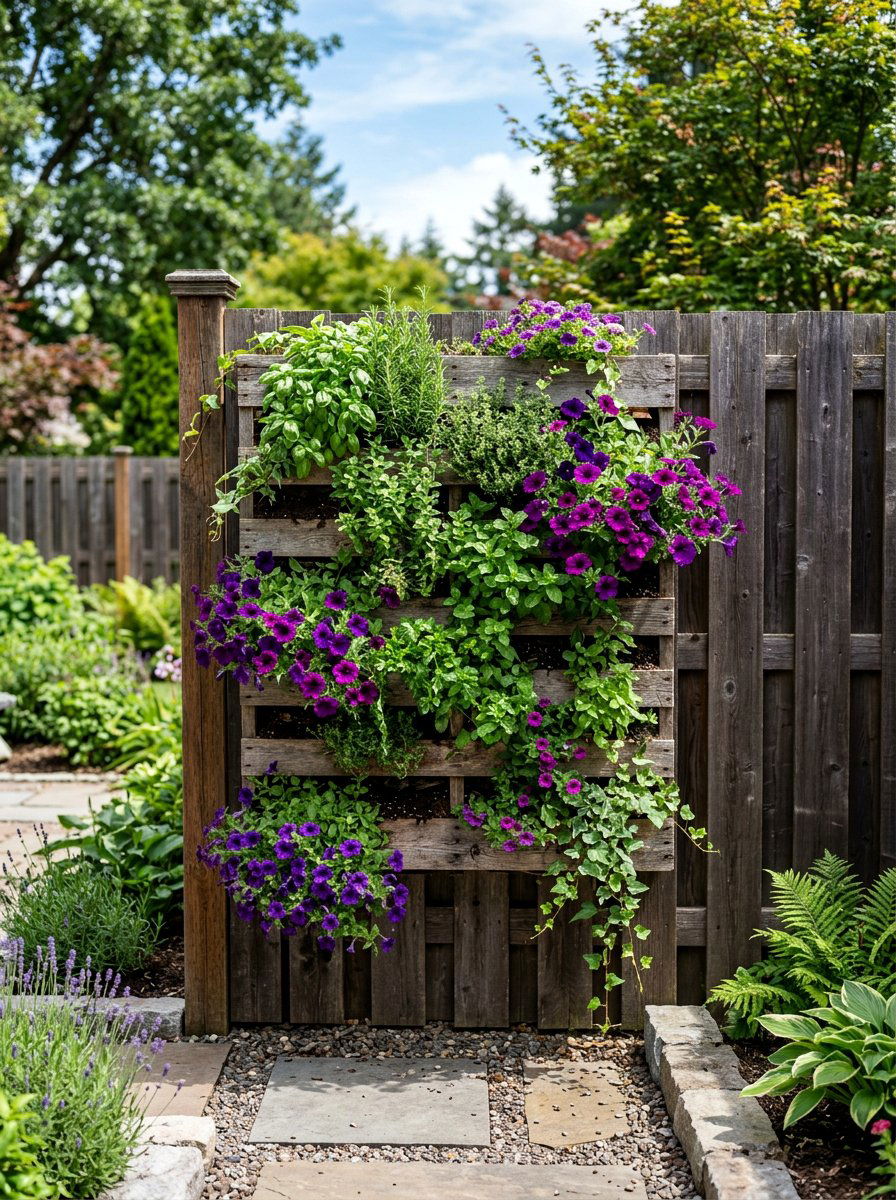 Pallet Vertical Garden - 50 Outdoor Pallet Projects
