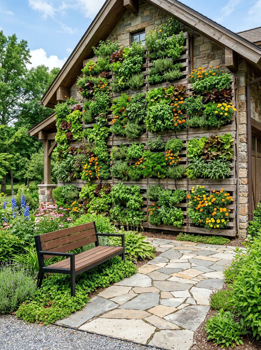 Pallet Vertical Garden - 25 Pallet Outdoor Wall Art Ideas