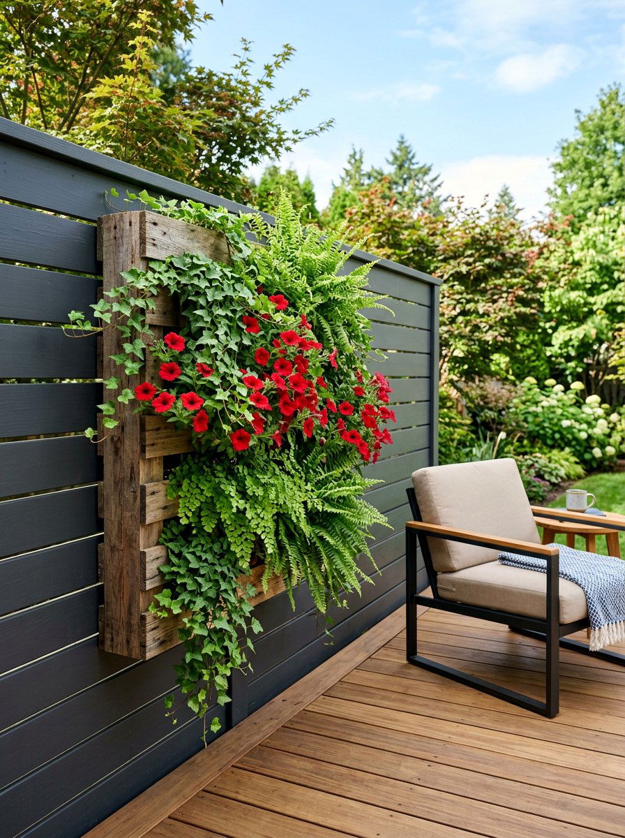 Pallet Vertical Planter - 25 Pallet Outdoor Wall Art Ideas