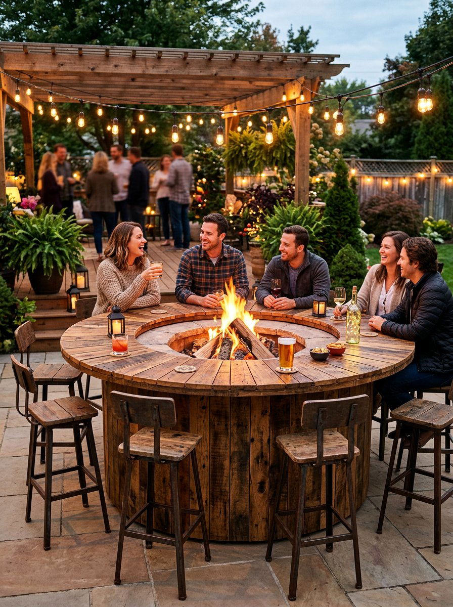 Pallet Wood Bar Top - 25 Pallet Fire Pit Surround Ideas