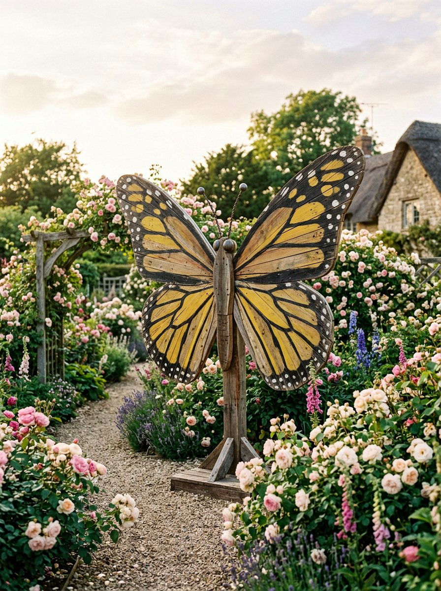 Pallet Wood Butterfly - 25 Pallet Garden Art Ideas
