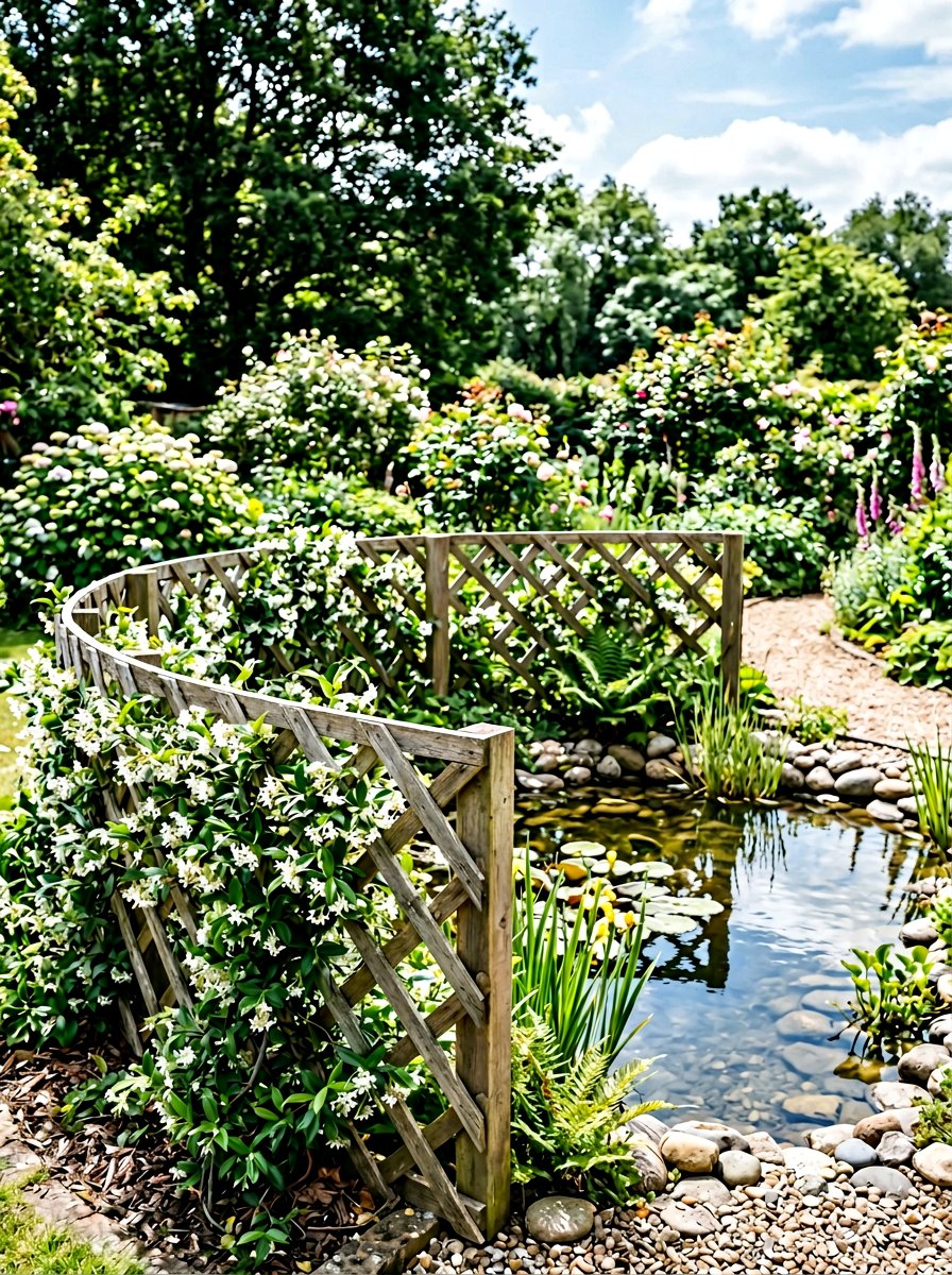 Pallet Wood Lattice Surround - 25 Pallet Pond Surround Ideas