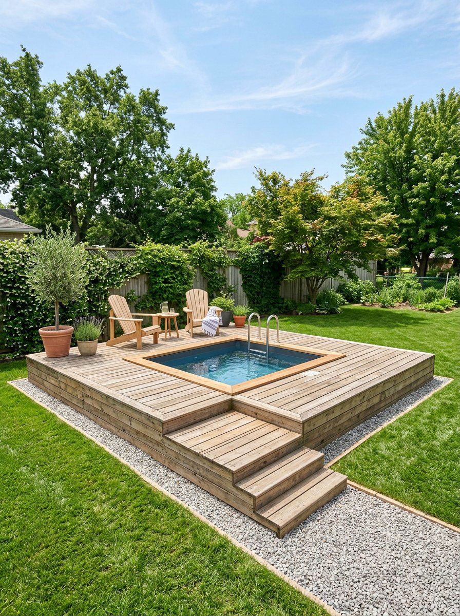 Pallet Wood Pool Platform - 25 Pallet Pool Deck Ideas