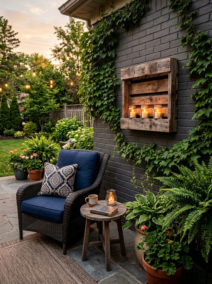 Pallet Wood Wall Candle Sconce - 25 Pallet Outdoor Candle Holder Ideas