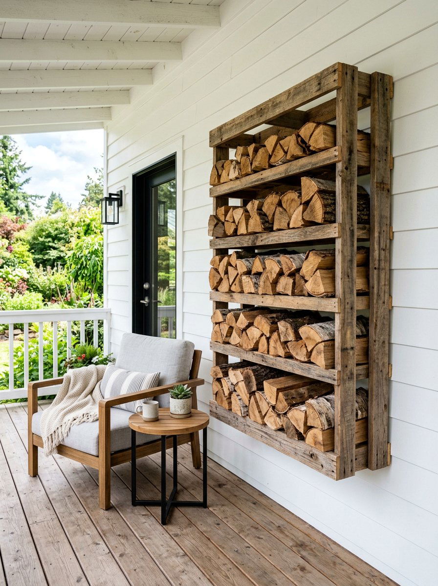Pallet Wood Wall Rack - 25 Pallet Firewood Storage Rack Ideas