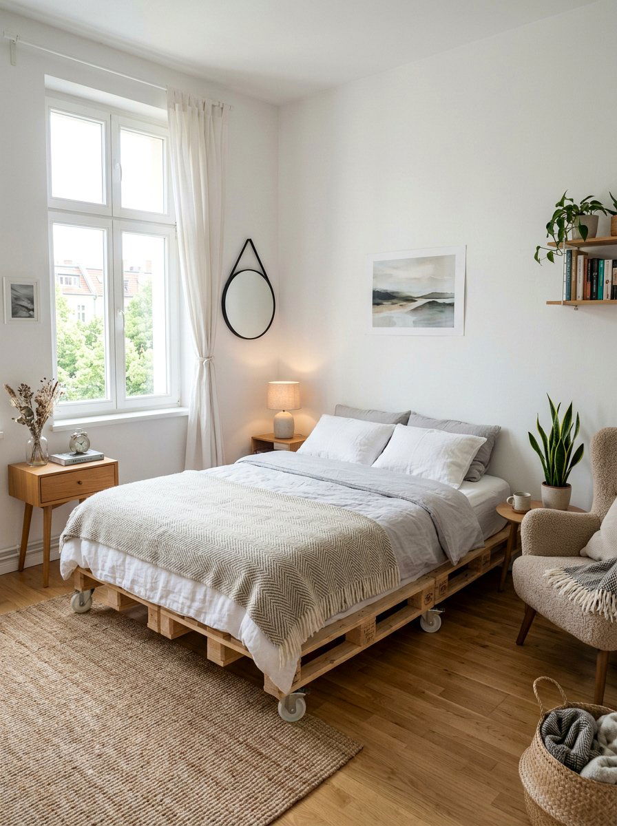 Pallet bed beach house - 25 Pallet Bed with Wheels ideas