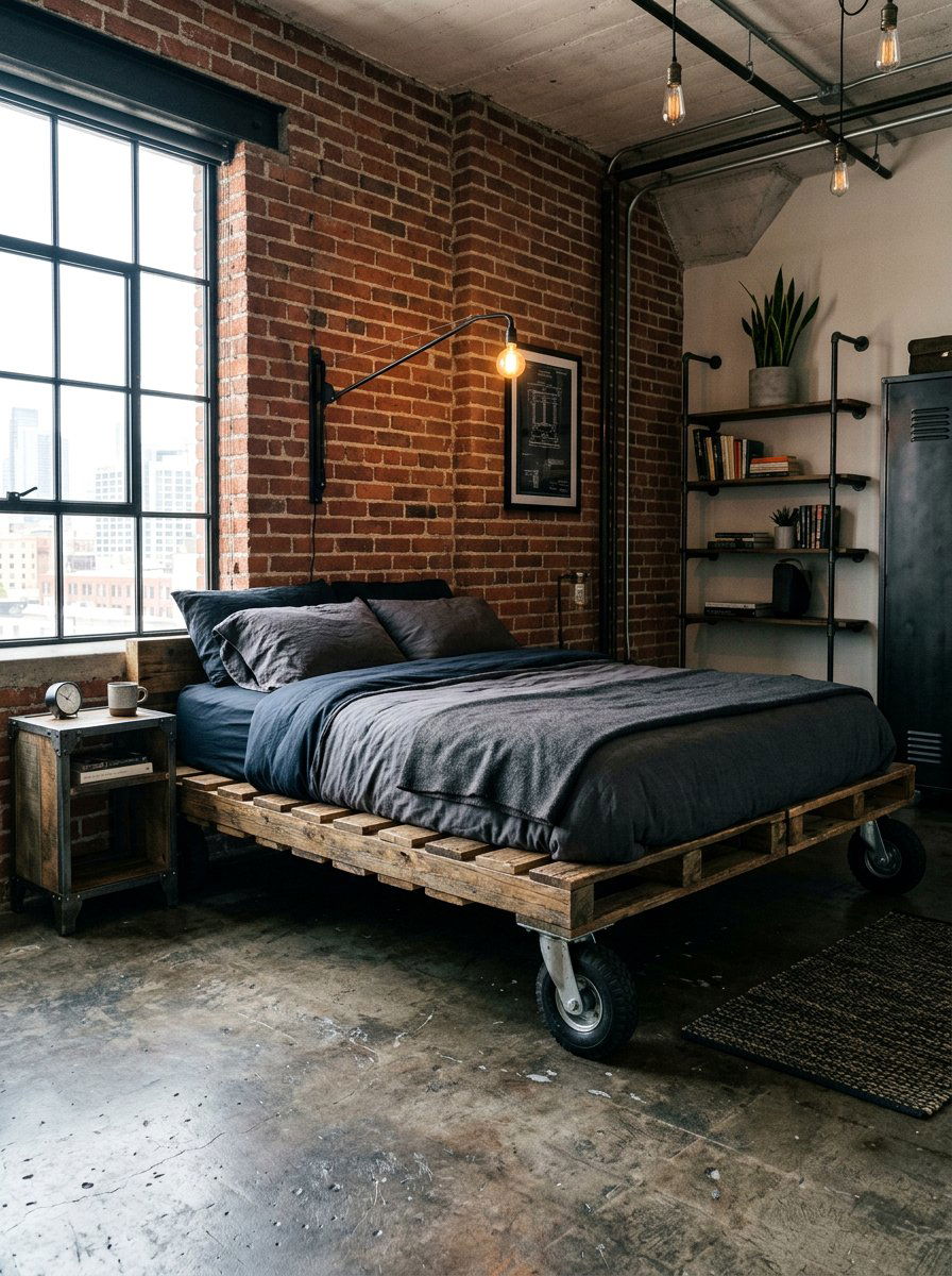 Pallet bed floor mattress - 25 Pallet Bed with Wheels ideas