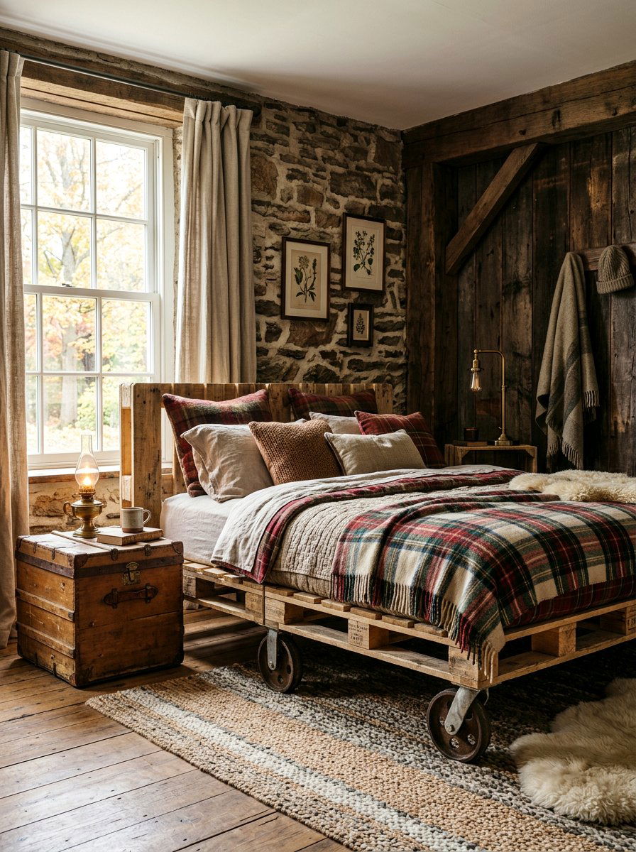 Pallet bed led lights - 25 Pallet Bed with Wheels ideas