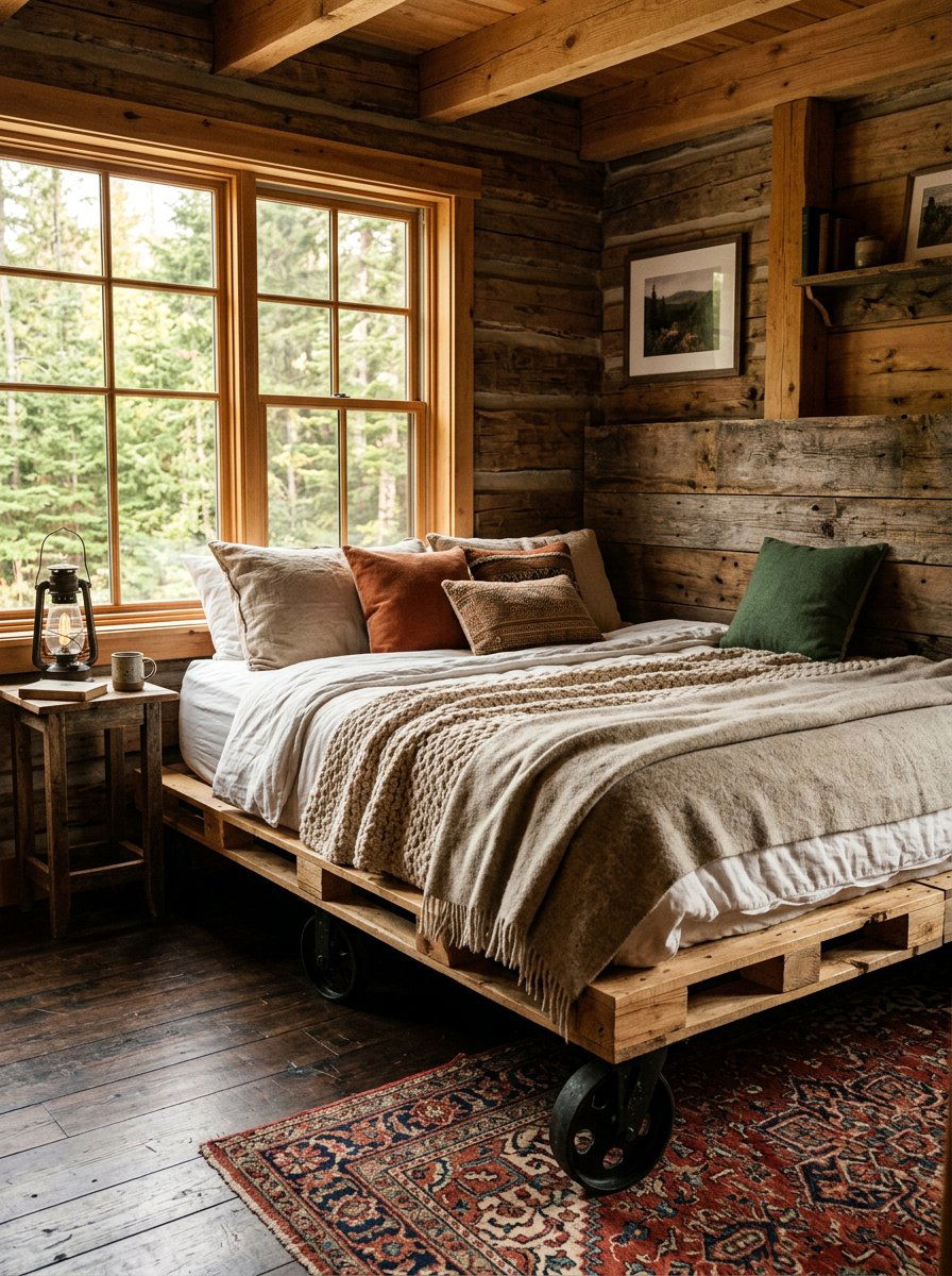 Pallet bed painted white - 25 Pallet Bed with Wheels ideas