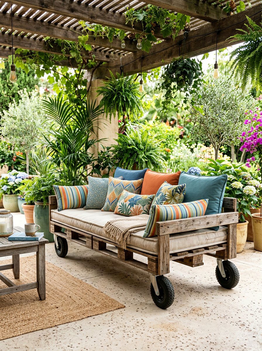 Pallet bed studio apartment - 25 Pallet Bed with Wheels ideas