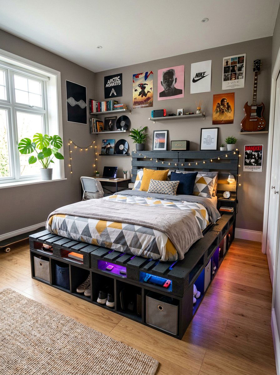 Pallet bed teens - 25 Pallet bed ideas for small bedroom