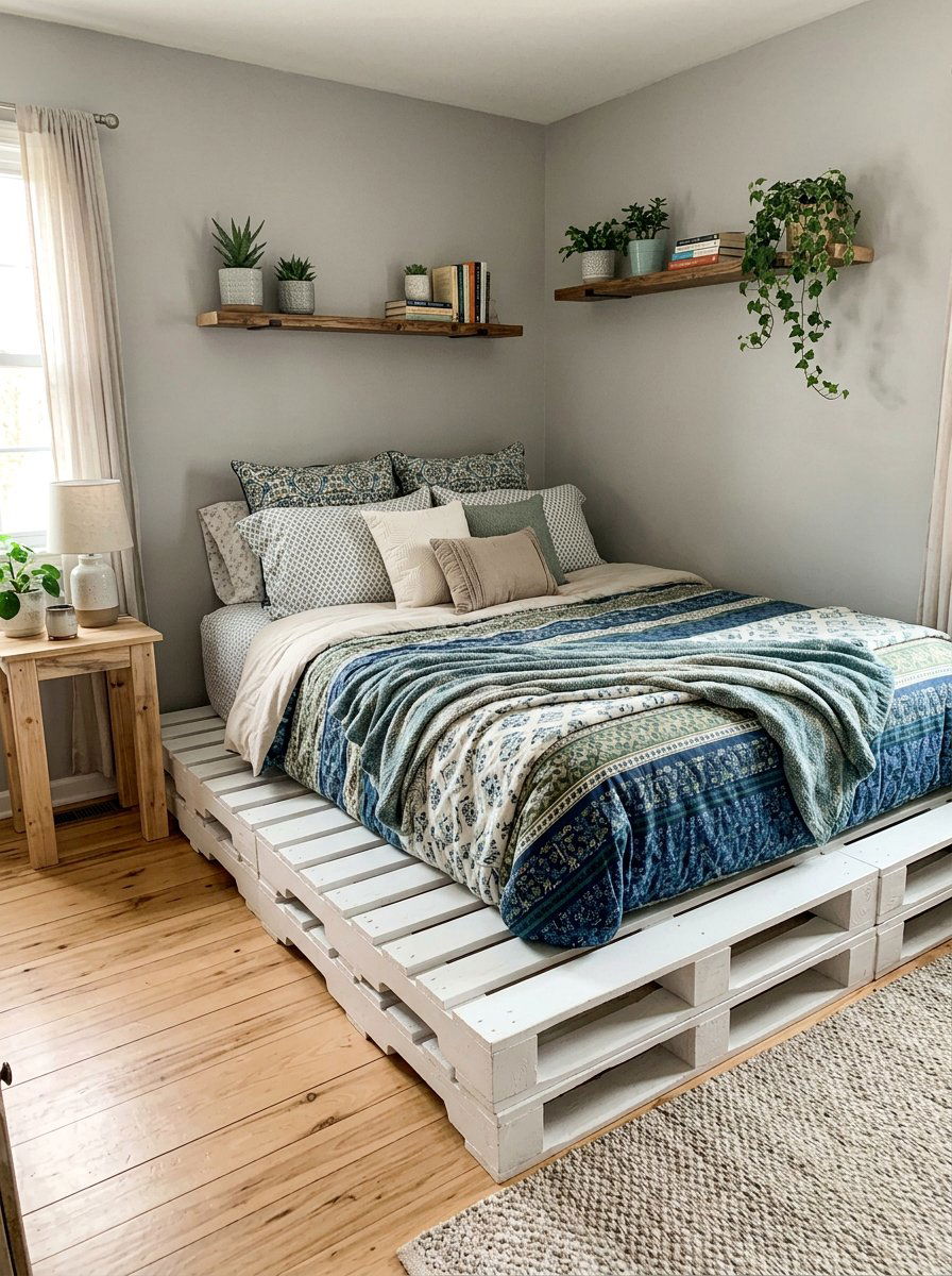Pallet bed twin size - 25 Industrial pallet bed ideas