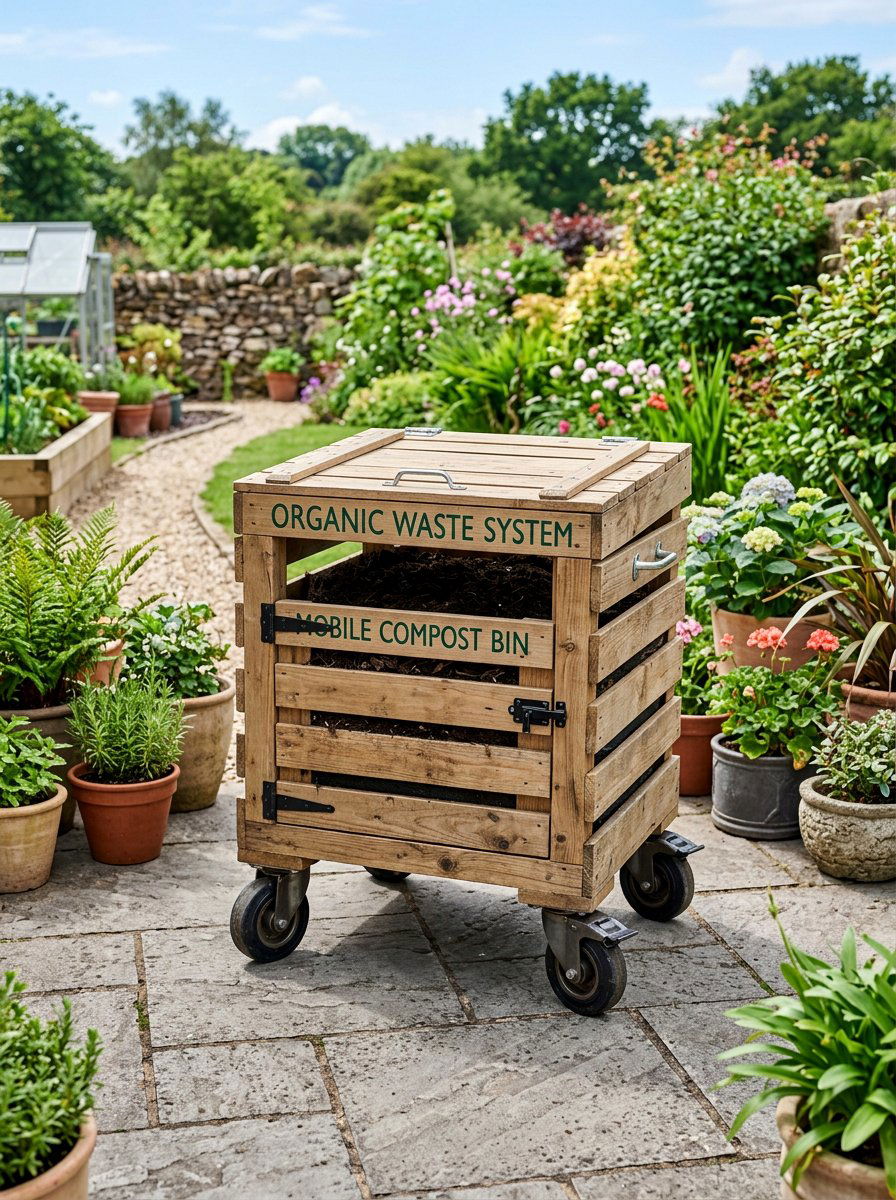 Pallet bin on wheels - 25 Pallet Compost Bin Ideas