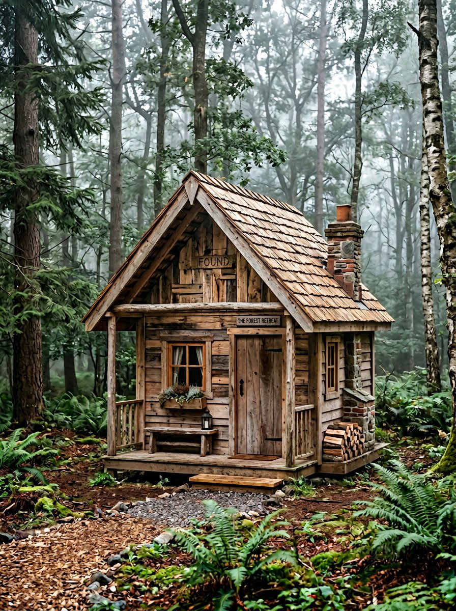 Pallet cabin style playhouse - 25 Pallet Playhouse for Kids Ideas