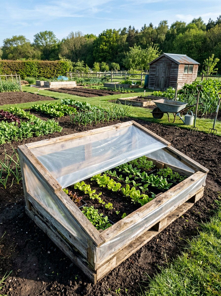 Pallet cold frame with plastic cover - 25 Pallet Cold Frame for Garden Ideas