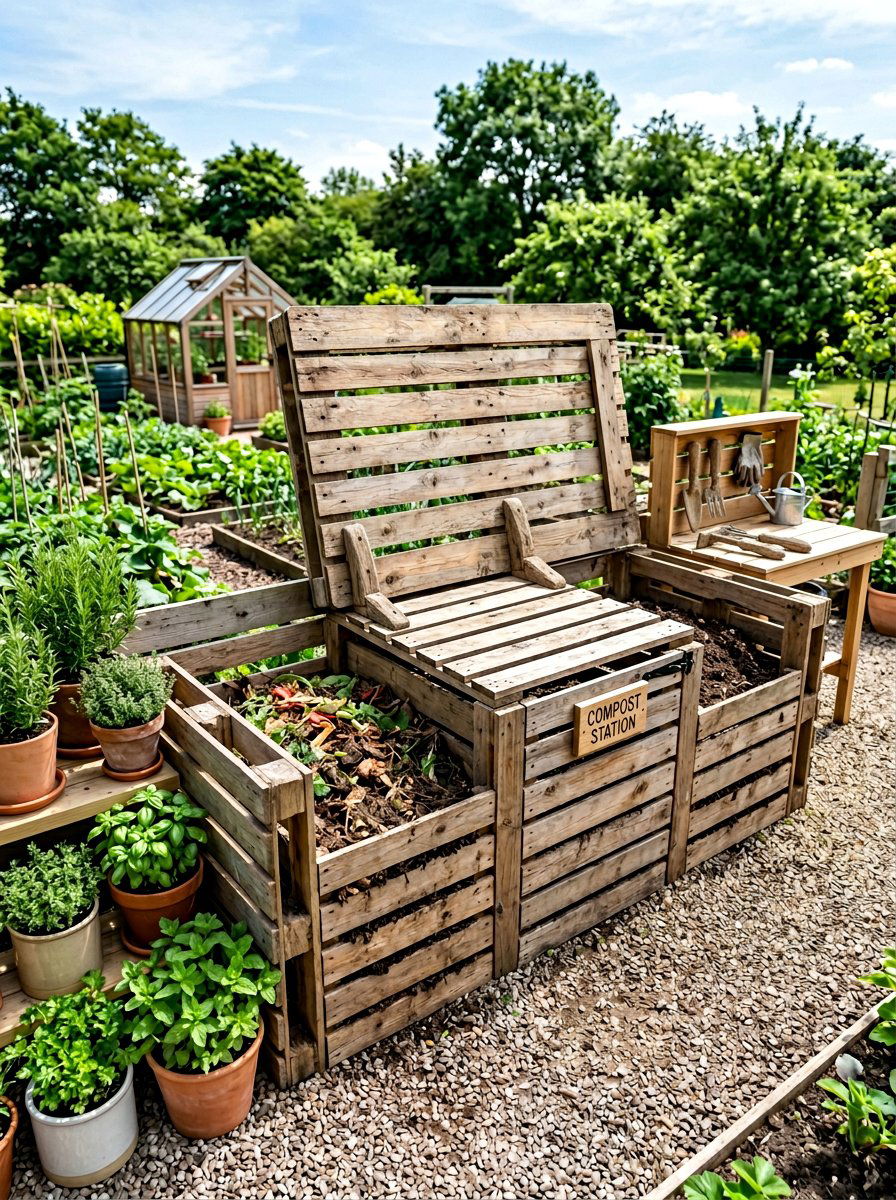 Pallet compost bin with lid - 25 Pallet Compost Bin Ideas