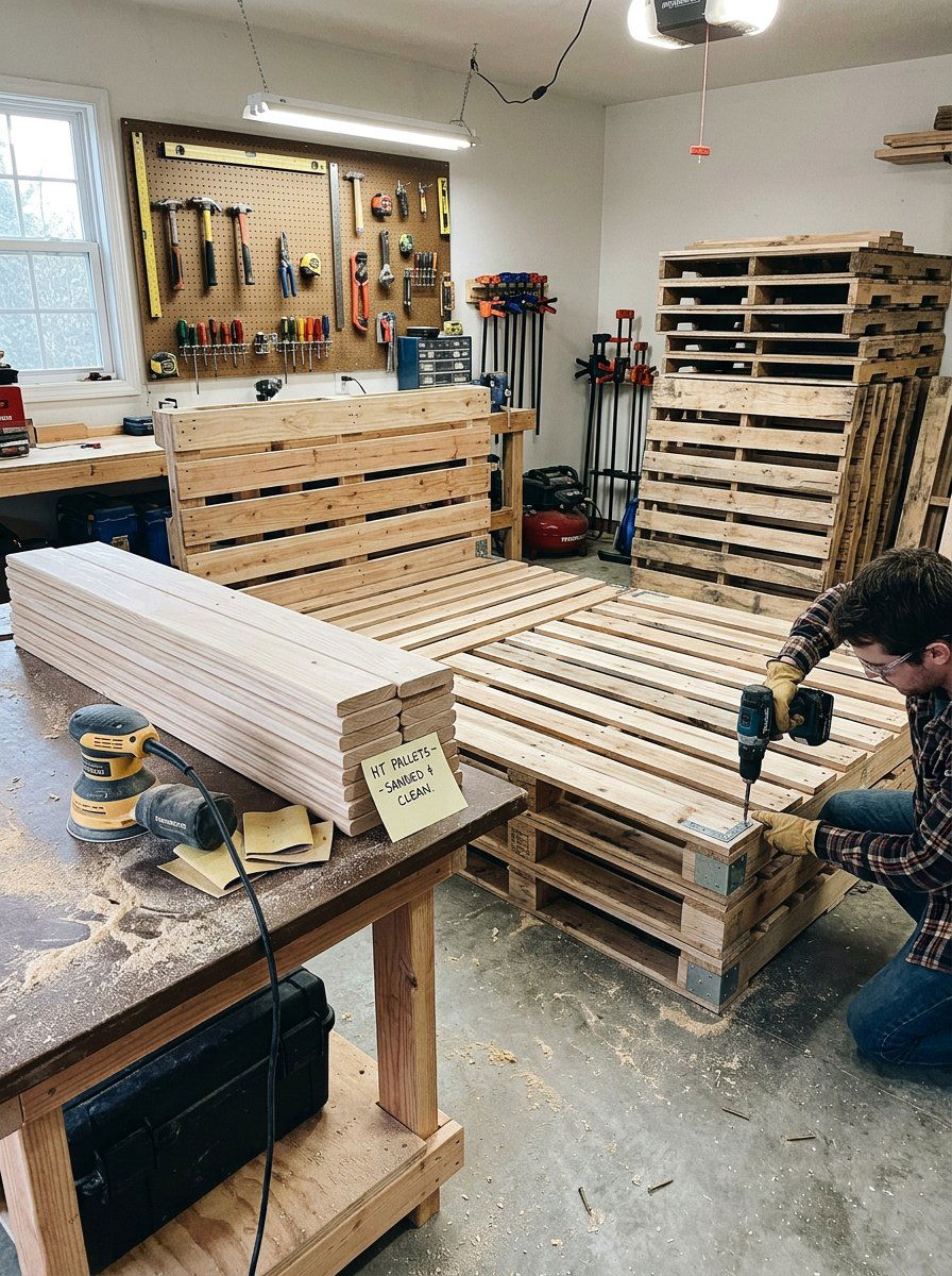 Pallet daybed - 25 Industrial pallet bed ideas