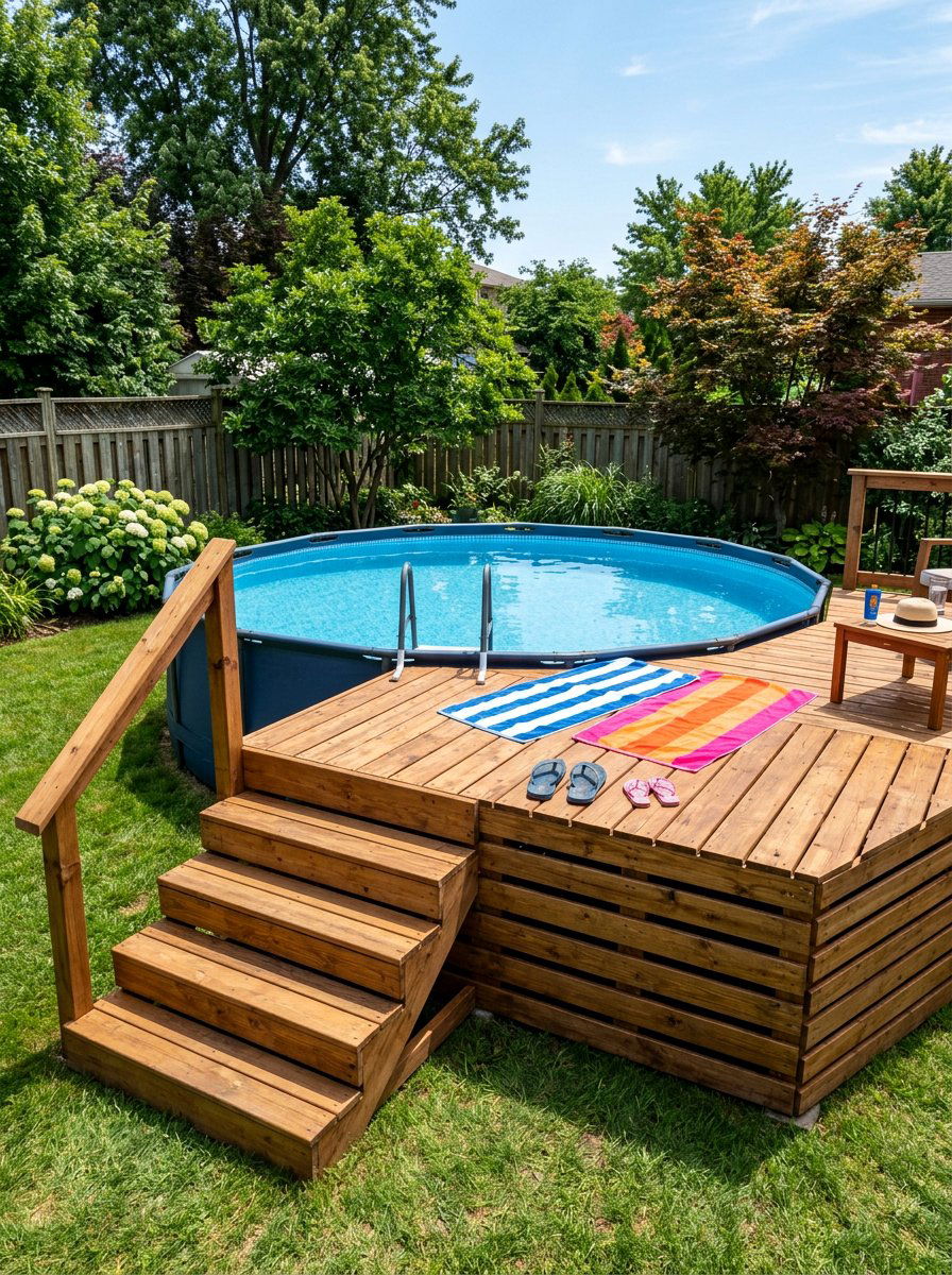 Pallet deck for pool - 25 Pallet Stage for Backyard Ideas